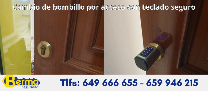 Cambio de bombillo por acceso con teclado seguro