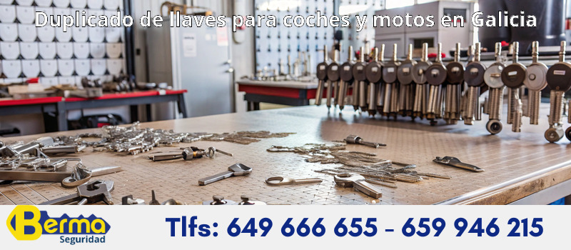 Duplicado de llaves para coches y motos en Galicia